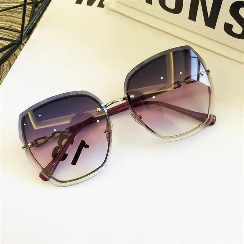 

Kenbo Eyewear Famous Brand Design Rimless Women Sunglasses Luxury Glasses Lady Gradient Pink Blue Lens Square Sun glasses