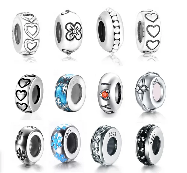 

New Charms spacer Stopper Silicon Beads Fit for Authentic Pandora Charms Silver 925 Original Bracelet Charms for love Jewelry