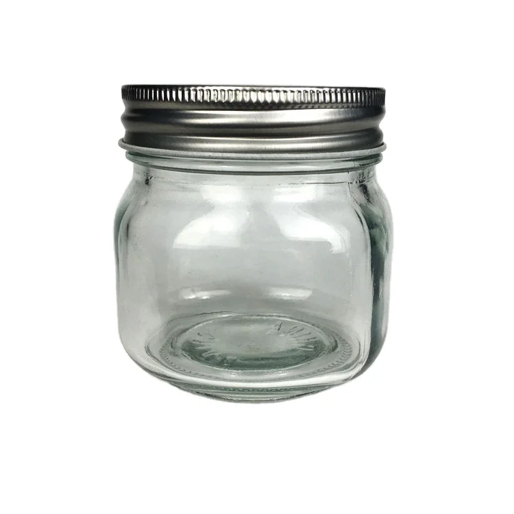 

Wholesale 250 ml square shape jelly jam jar glass mason jar with screw cap, Clear