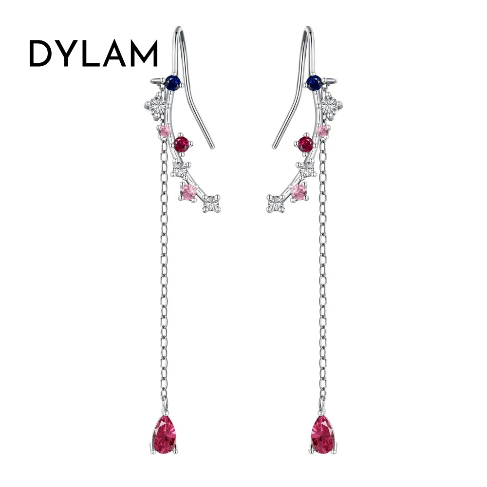 

Dainty Stylish Fine Fashion Jewelry S925 Sterling Silver Rhodium Plated 5a Diamond Cubic Zirconia Hook Dangle Earrings for women