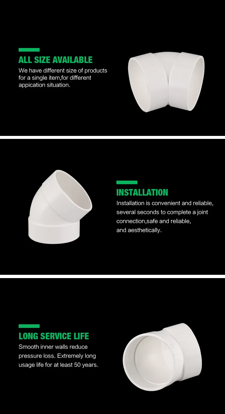 Astm D2665 Pvc Sanitary Pipe Fittings 45 Degree Elbow Buy Pvc