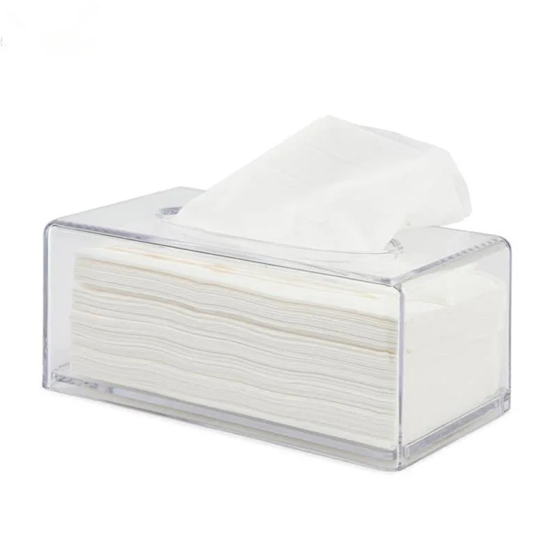 

Single piece custom cheap paper napkin holder ps clear transparent plastic cover tissue box