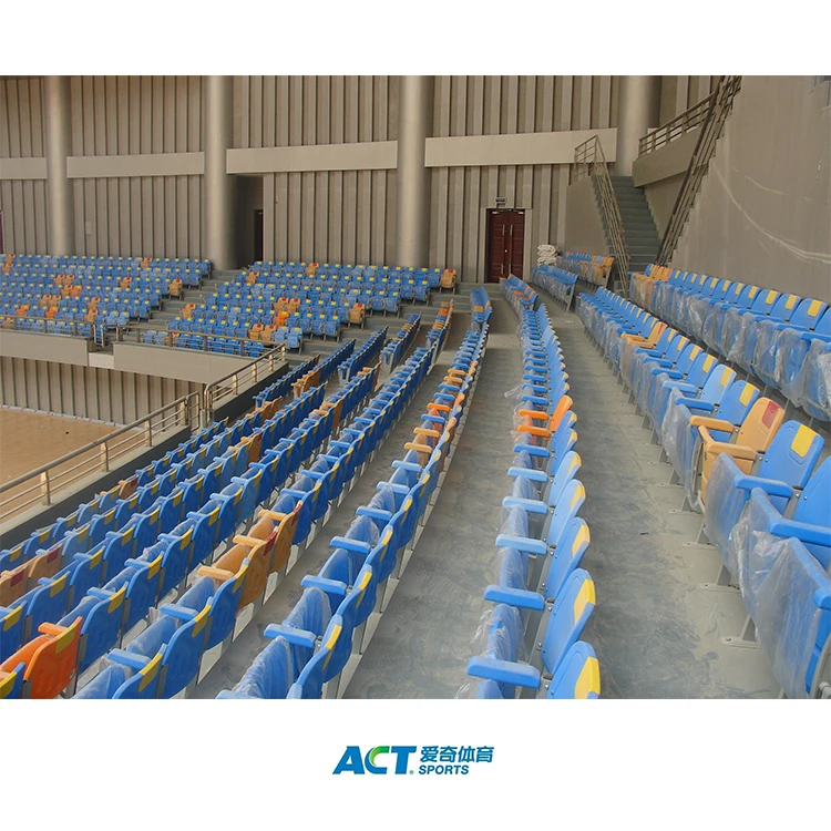 

Badminton sports center public area anti-aging folding seats plastic, Red, yellow, blue, green