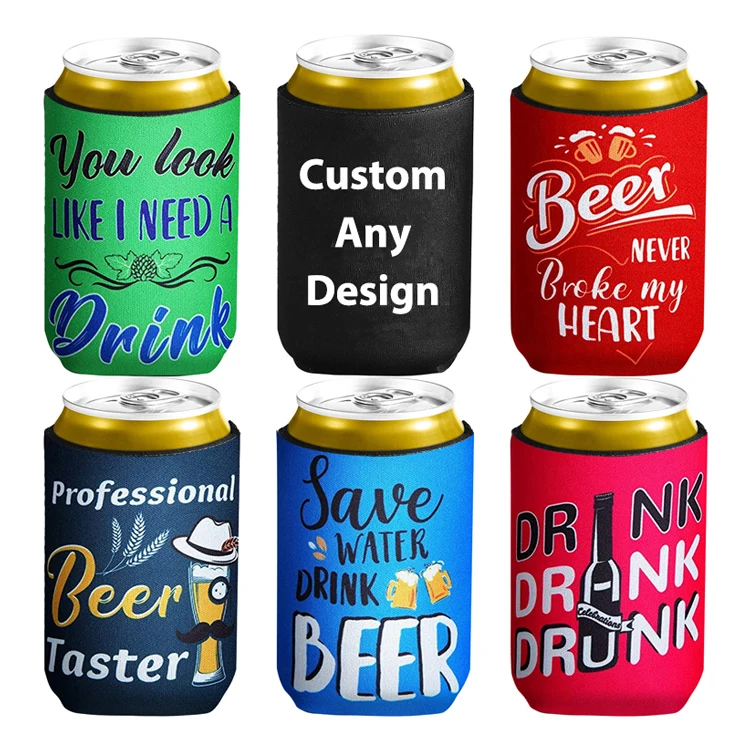 

Custom Universal Slim Neoprene Beer Can Cooler Sleeve Cup Holder Blank Sublimation Stubby Holder