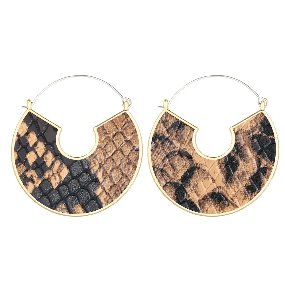 

New Season Half Circle Handmade PU Women Fashion Jewelry Trends Designs 14k Gold Plated 2020 Cheap Leather Earrings