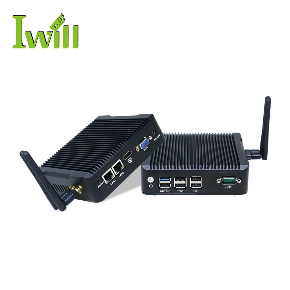 

cheap mini computer linux J1900 quad core mini fanless box pc 12v for Kiosk, Black (any color can be customized)