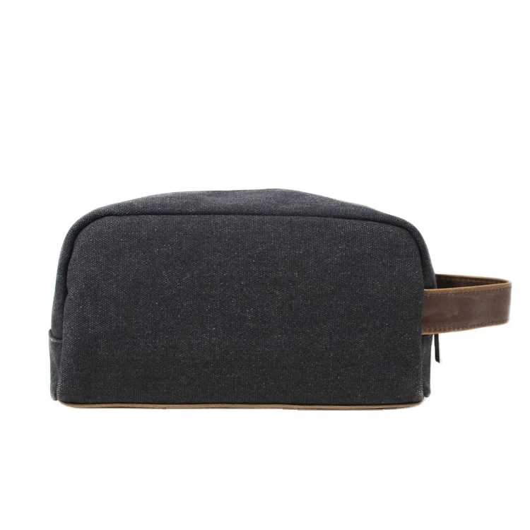 

Small Waterproof Canvas Mens Travel Toiletry Wash Bag