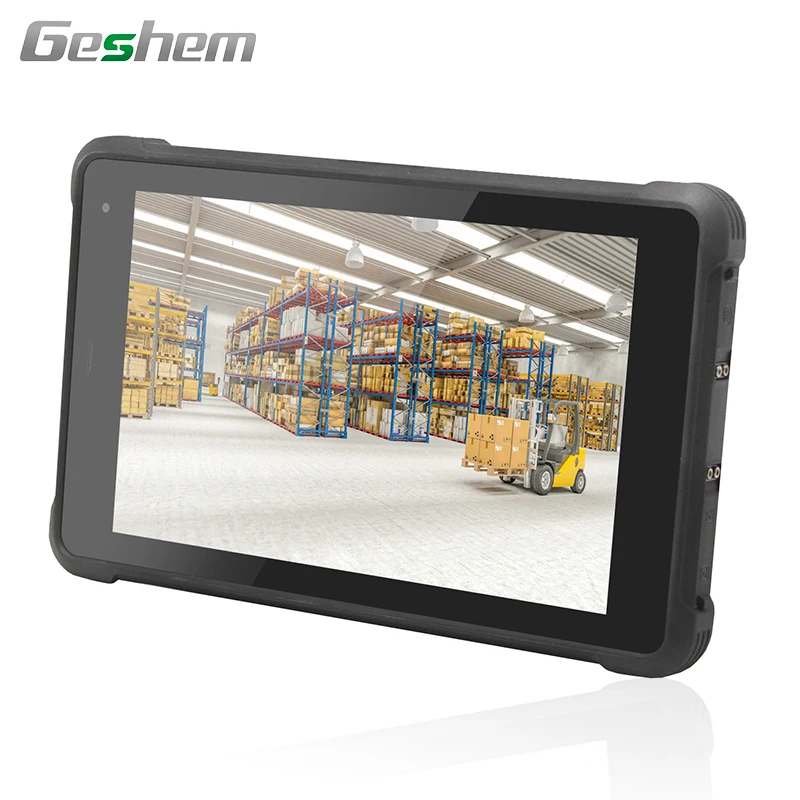 

Geshem NFC Waterproof 4GB RAM UHF RFID 2D Barcode Biometric Computer PC 1000 Nits 4G LTE Industrial Android 8 Inch Rugged Tablet