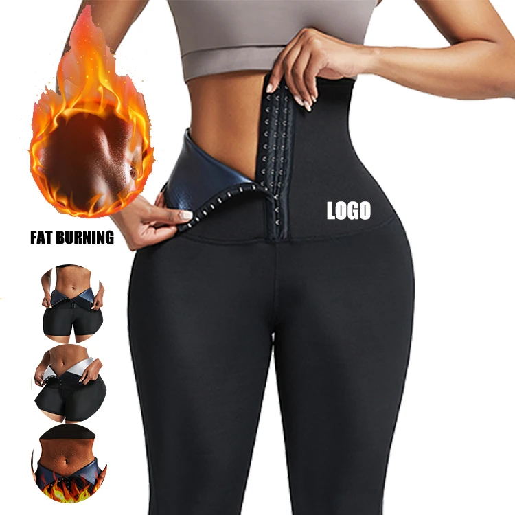 

Women'S Shapewear 2 In 1 Hooks Neoprene Waist Trainer Fat Burning Body Shaper Leggings Shapewear