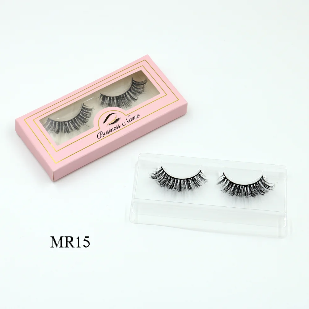 

MR15 BQUEEN Natural looking 3d mink lashes superior korean pbt eyelashes factory wholesale with private logo