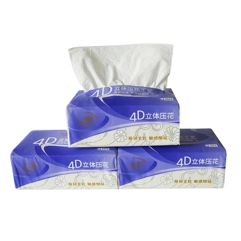 

Free Sample-soft pack 4D embossed facial tissue paper, White