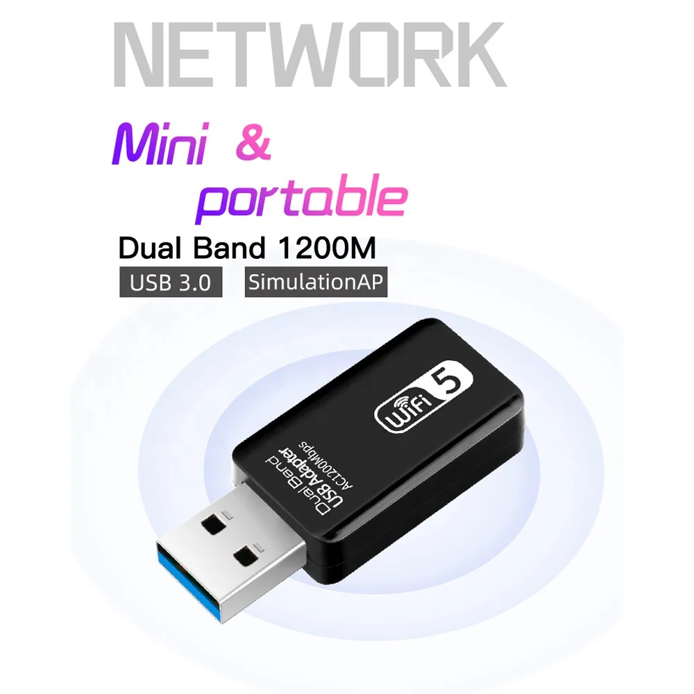 

2.4ghz and 5.8ghz dual band USB 3.0 wifi dongle best seller 1300Mbps WiFi Adapter 802.11AC Wireless network card