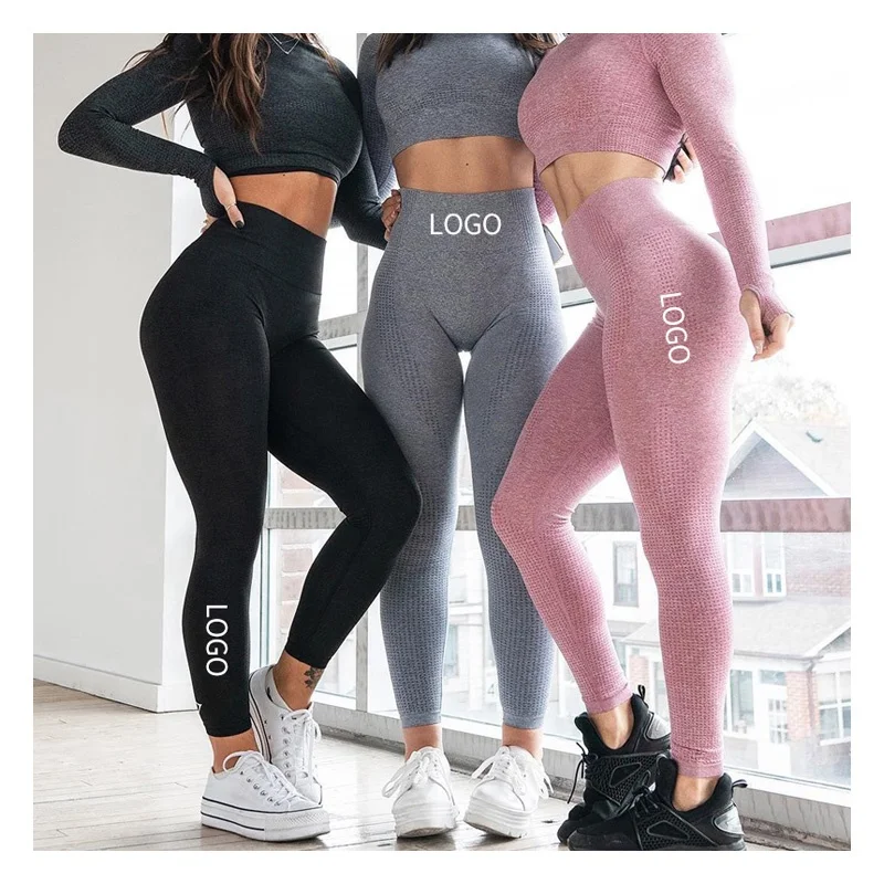 

Custom Logo 2021 Yoga Pants Fitness Pink Black Scrunch Butt High Waisted Premium Sports Gym Seamless Leggings For Women, 6 exisitng colors available, also can be customized