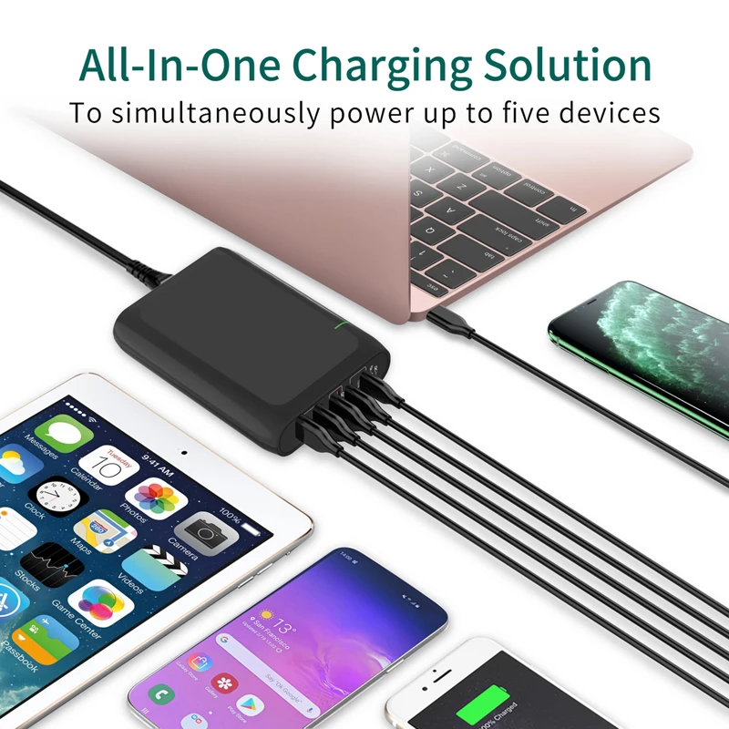 Best Selling 100w 110w 120w PD 3.0 QC3.0 Desktop Portable Fast Charging Adapter Multiport Laptop Charger 100w Usb-c Adapter