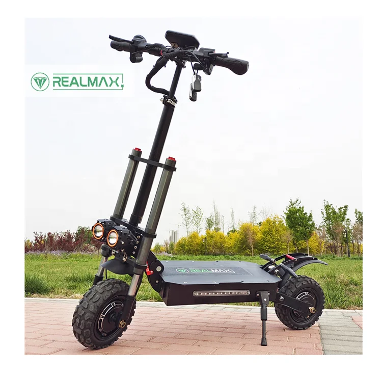 

REALMAX SH11 High speed 5600w dual motor 60v 11inch fat tire electric scooter for adult, Black