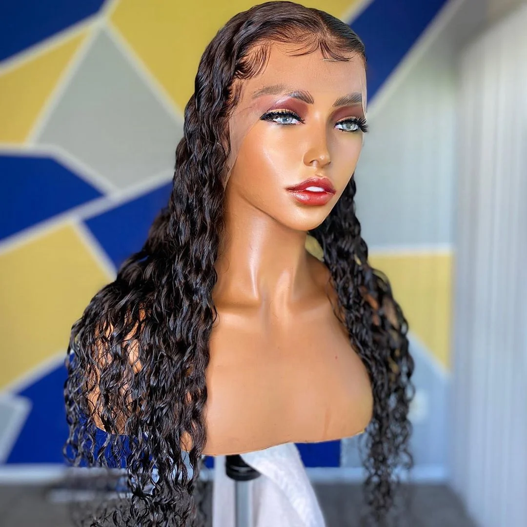 

Perruque Full Lace Wigs Human Hair Water Wave Brazilian Virgin Lace Wigs For Black Women Curly Wigs Bleached Knots