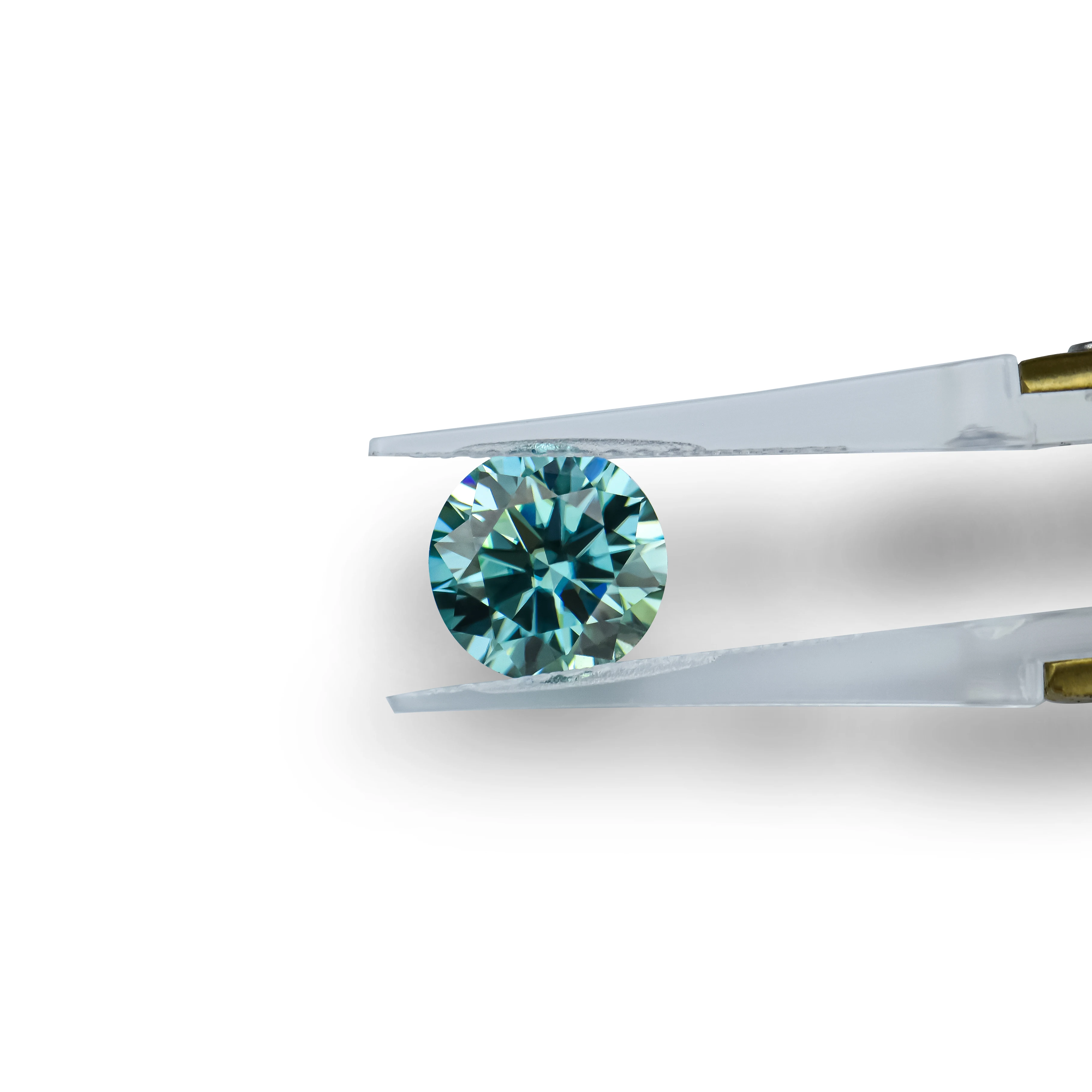 The Original Color Moissanite Flawless  Synthesis Gematones 1carat Size Round Shape Blue Green Loose Gemstone