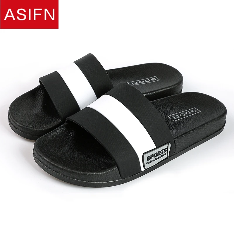 

ASIFN Men Slippers Home Flip Flops Gingham Style Bathroom Slides Male Outside Fashion Women Couple Soft Sole Sepatu Pria Man