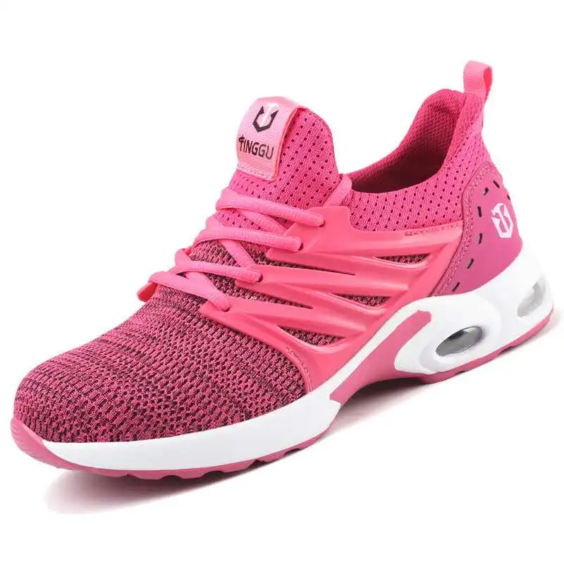 

Factory hot sale roadmate safty shoes ladies steel toe safety shoes for women sport lightweight work Industry Protective boots, Pink