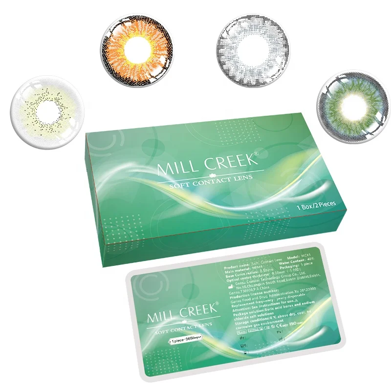 

Free shipping sample contact lenses colored contact lens millcreek natural 3-tone prescription eye lenses