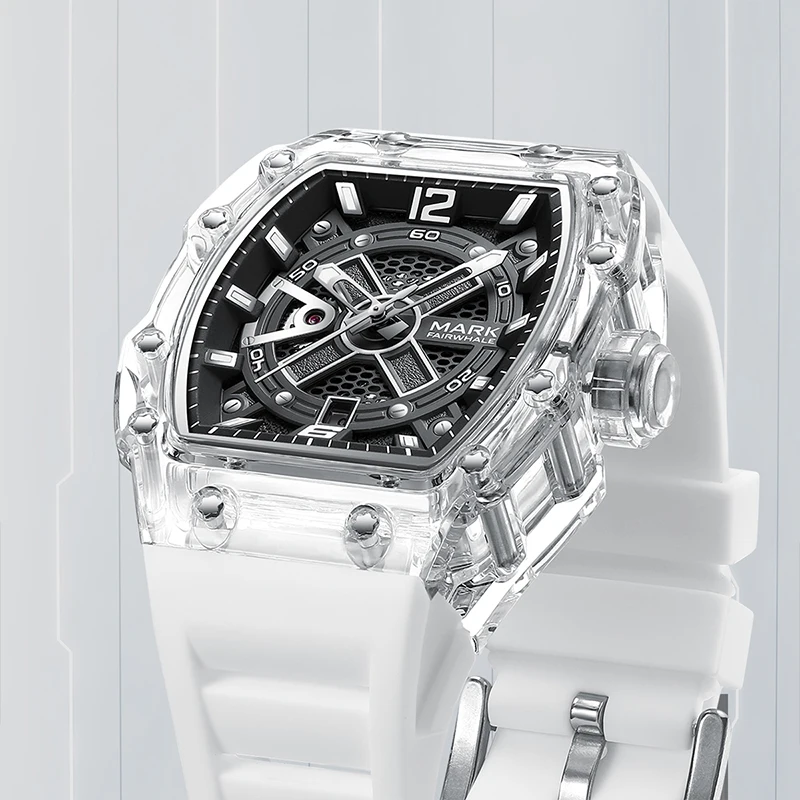 Luxury Original Luminous Clear Glass case Waterproof Male Luxury Mechanical Watch Watches Automatic