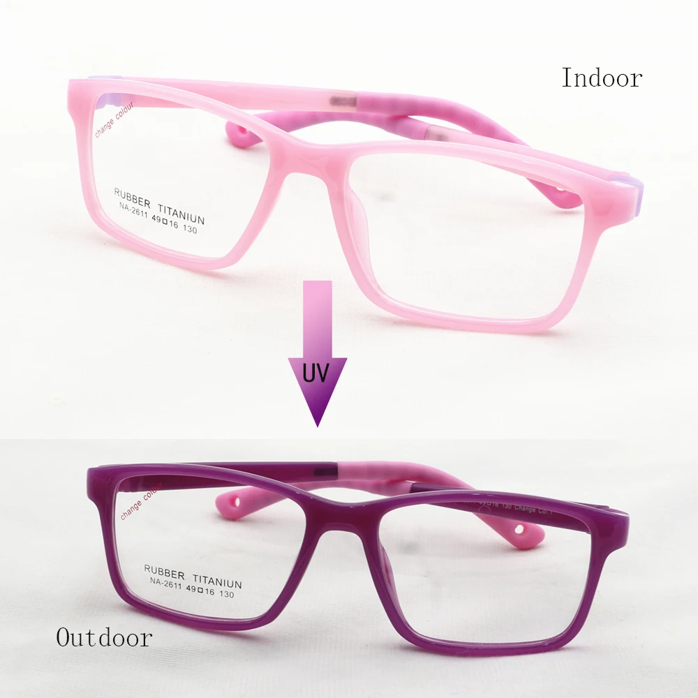 

New design small spectacle frames eyeglasses photochromic glass for kids, 5 colors