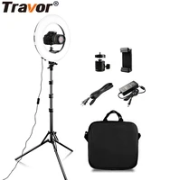 

Travor RL-12A 384pcs 12 inch ringlight portable youtube tik tok ring lamp make up selfie beauty live led ring light with tripod