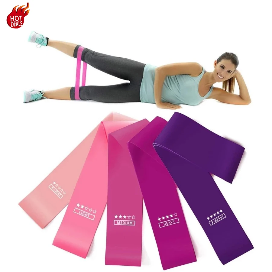 

custom printed fitness gym resistance bands set with logo Worldwide Chain, Colorful