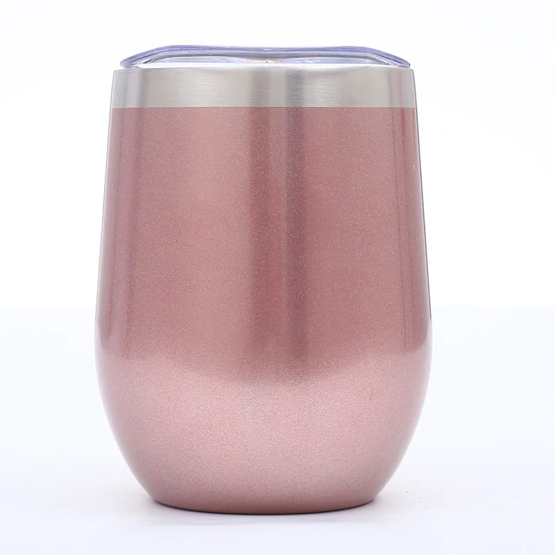 

Amazon Hot Wholesale Egg Shape Customized double wall 304 stainless steel coffee mug vacuum travel mug with lid, Black/white/pink/green