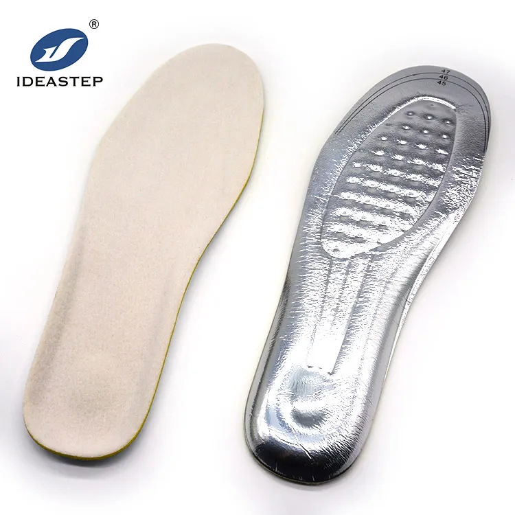 

Ideastep factory price pu foam insole warmer foot pad wool insoles, Beige + silver + yellow