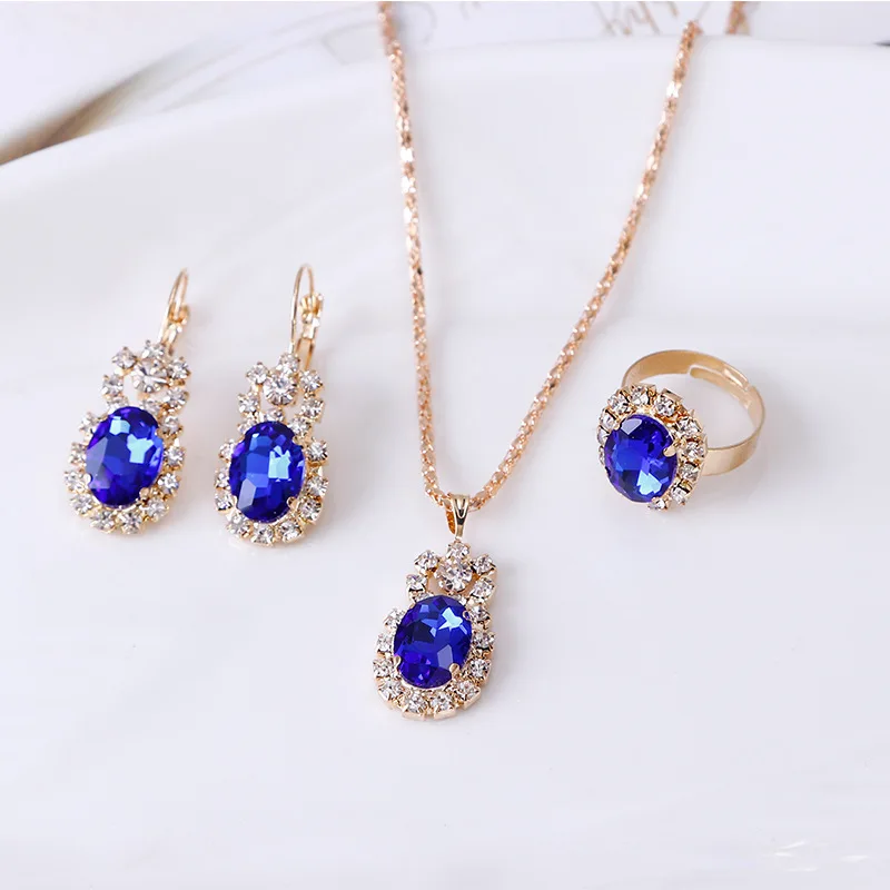 

Wholesale Cheap Necklaces for Women Plated Chain Necklace Earrings Rings Set Pendant Necklace