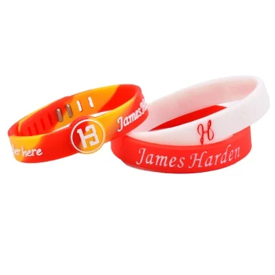 

Customized Fashion Style Basketball Star Silicone Wristband Bracelet, Any color can be customized
