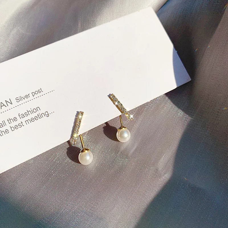 

In-line pearl retro refinement korea earring