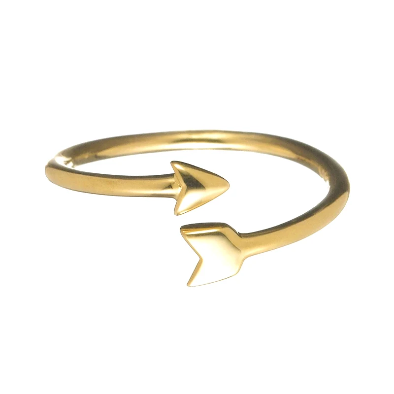 

Ladies 2021 INS double arrow 18k gold plated diamond S925 silver women jewelry geometry zircon open rings