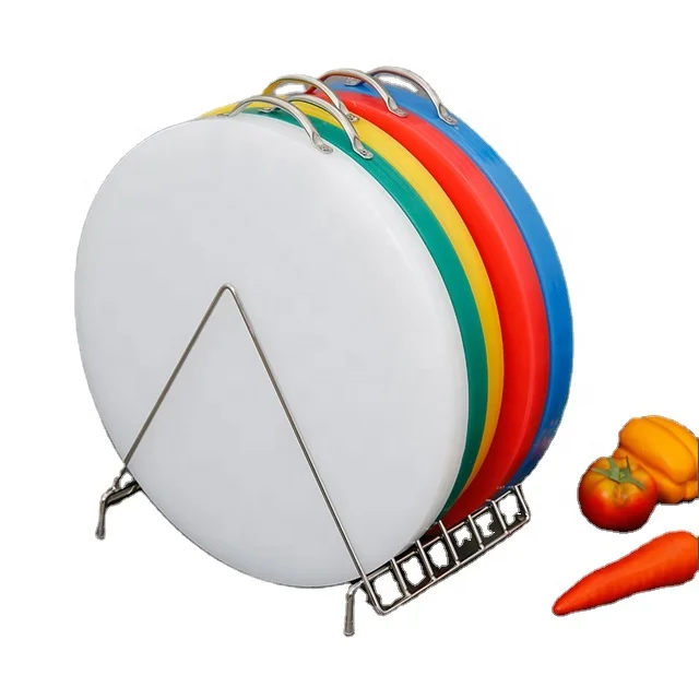

Wholesale round plastic chopping board thickened PE cutting board, Blue/green/yellow/red