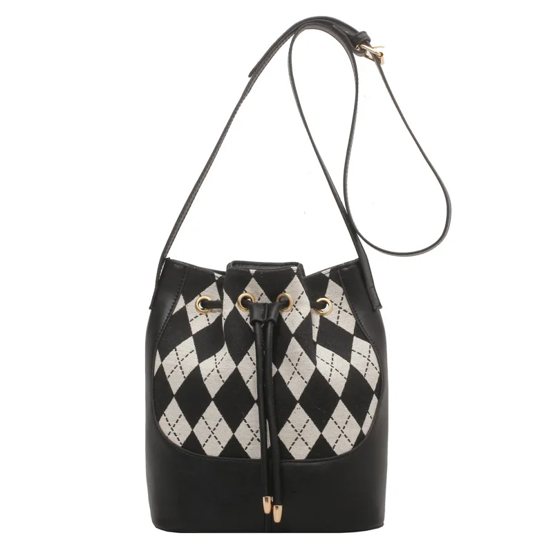 

Women Shoulder Casual Plaid Bucket Crossbody Handbags Name Brand Purses and Ladies Handbags 2022