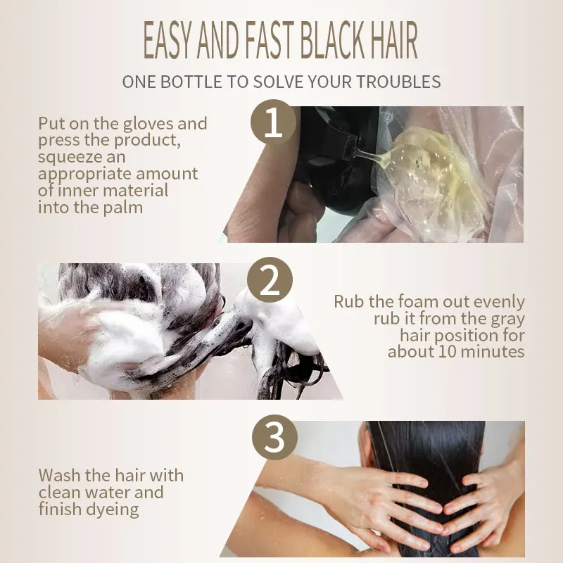 
Ztazaki 500ml Organic herbal 5 mins fast dying magic gray cover black hair shampoo with Private Label for Permanent 
