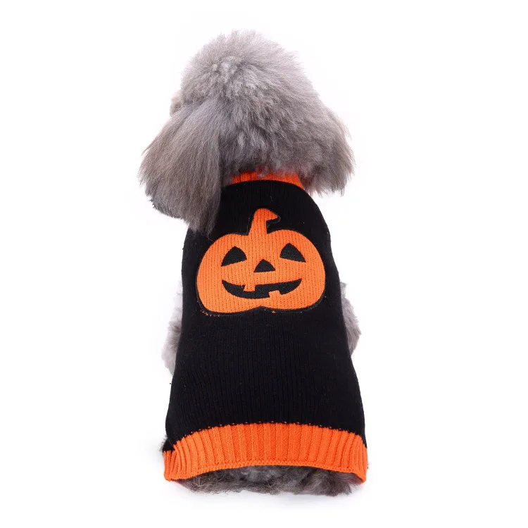 

New Wholesale Amazon Pet Clothes Cat Puppy Comfortable and Warm Pumpkin Halloween Dog Sweater, 1 colors