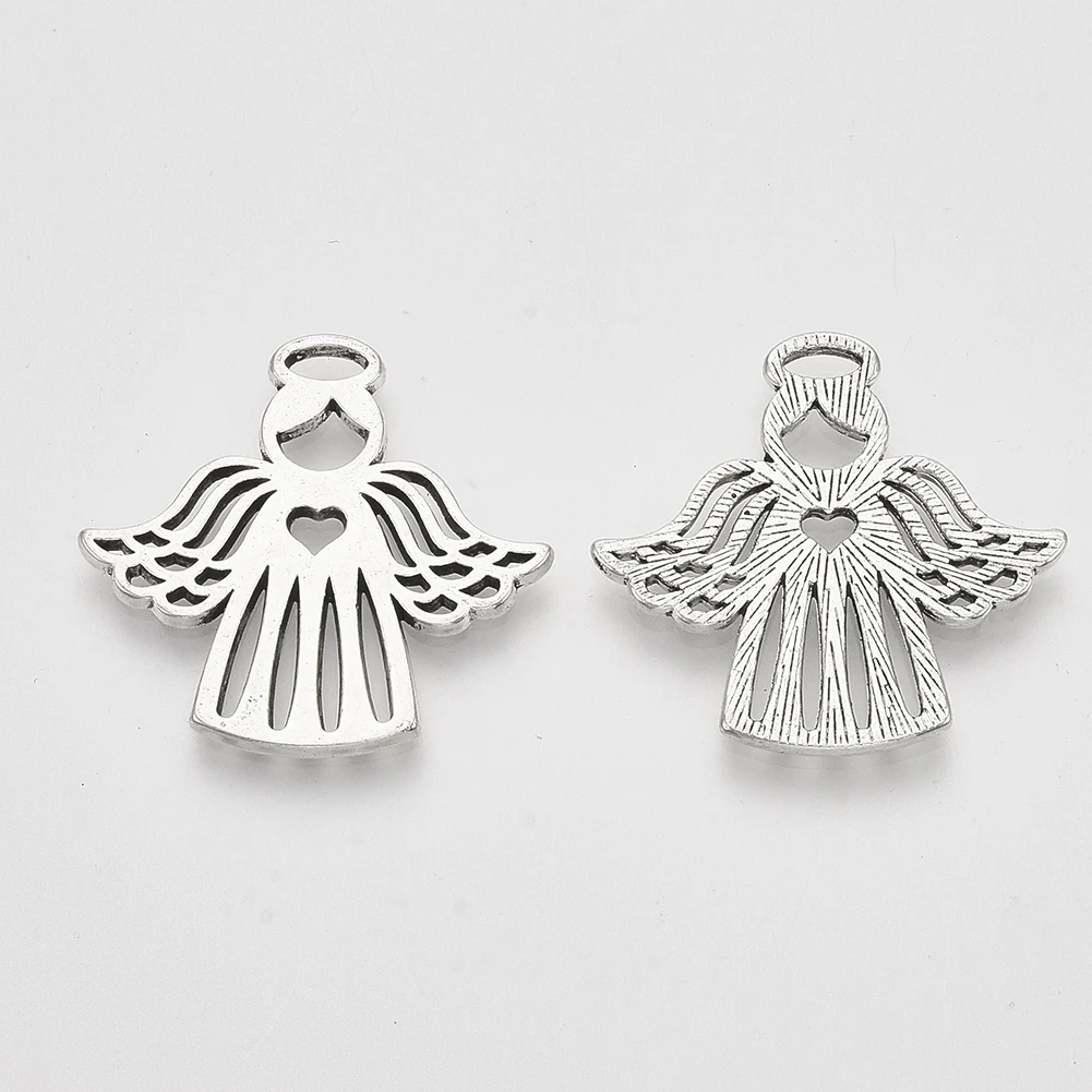 

PandaHall Angel Shape Jewelry Tibetan Style Alloy Charms, Antique silver
