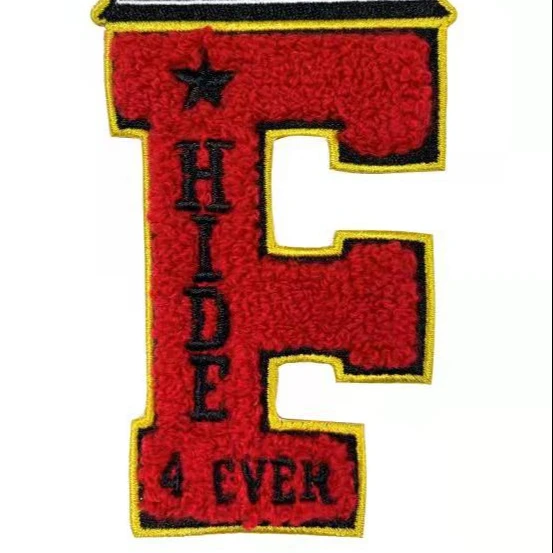 

custom woven  mighty disney velcro letter iron on embroidery chenille patches clothing, Customizable