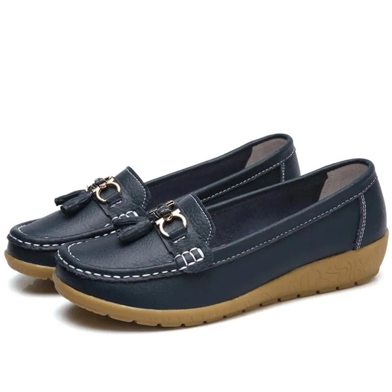 

Dropshipping Women Flats Leather Shoes Cut Out Loafers Shoes Ballerina Ladies Casual Footwear for Commuting