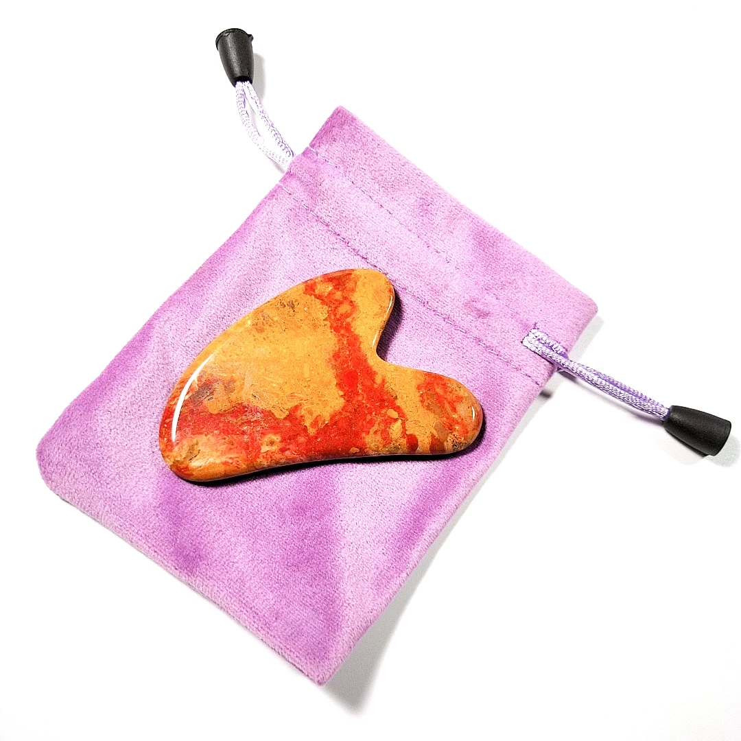 

in stock! oem best factory price private label massager heart mookaite jasper facial gua sha massage tool