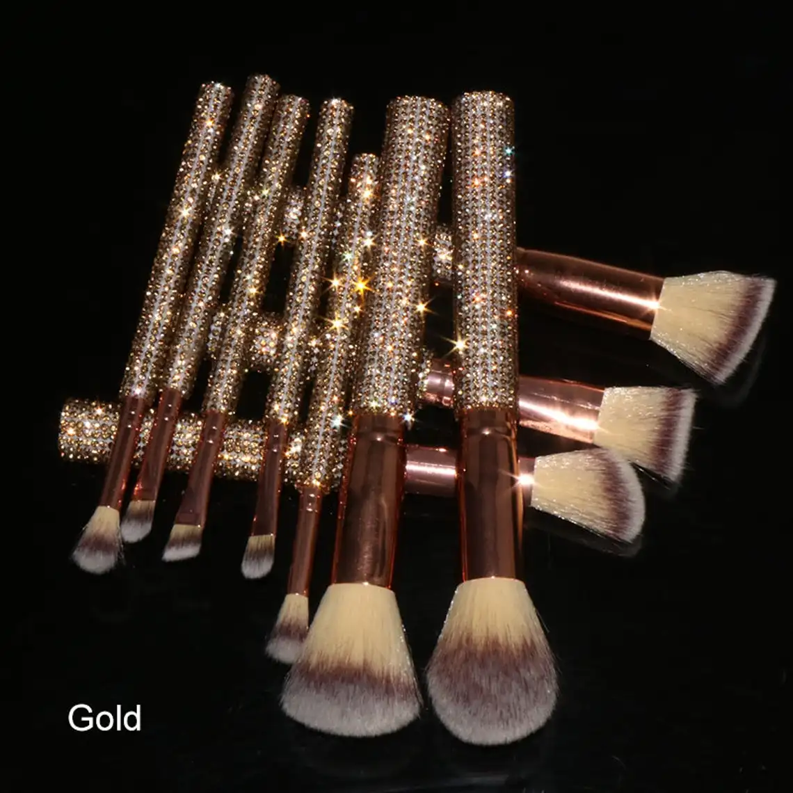 

2021 Wholesale Quality Private Label Rhinestone Makeup Brushes Set Bling Makeup Brushes Vendors, Multi color