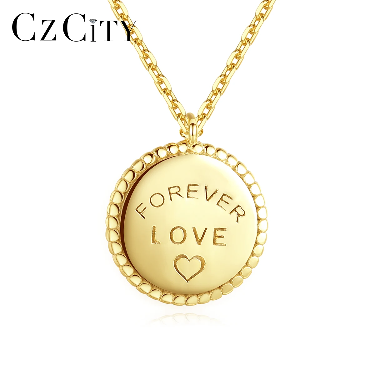 CZCITY Forever Love  New Fashion Sterling Silver 18k Gold Plated Necklaces Women Necklace Wholesale