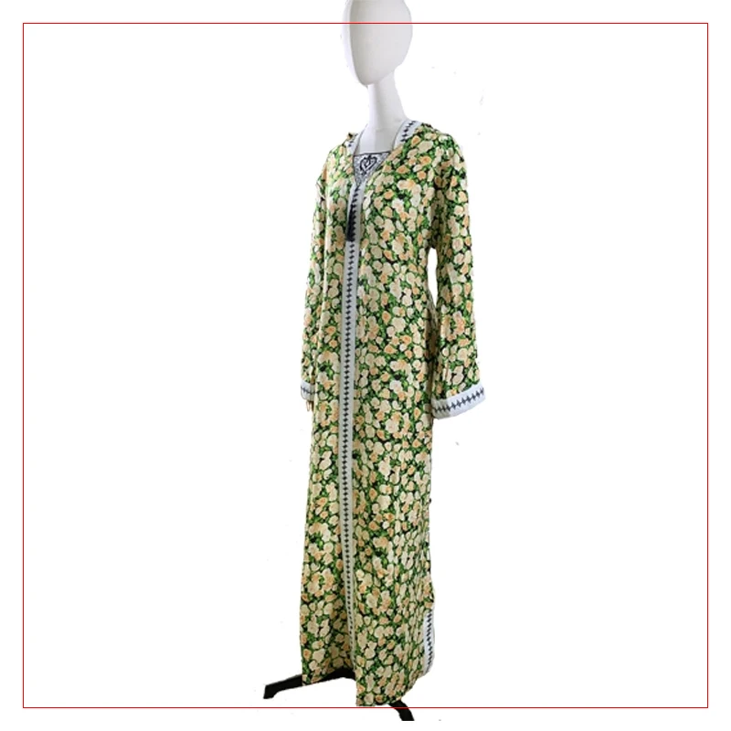 

Morocco new promotion wholesale printing kaftan abaya casual islamic casual clothing