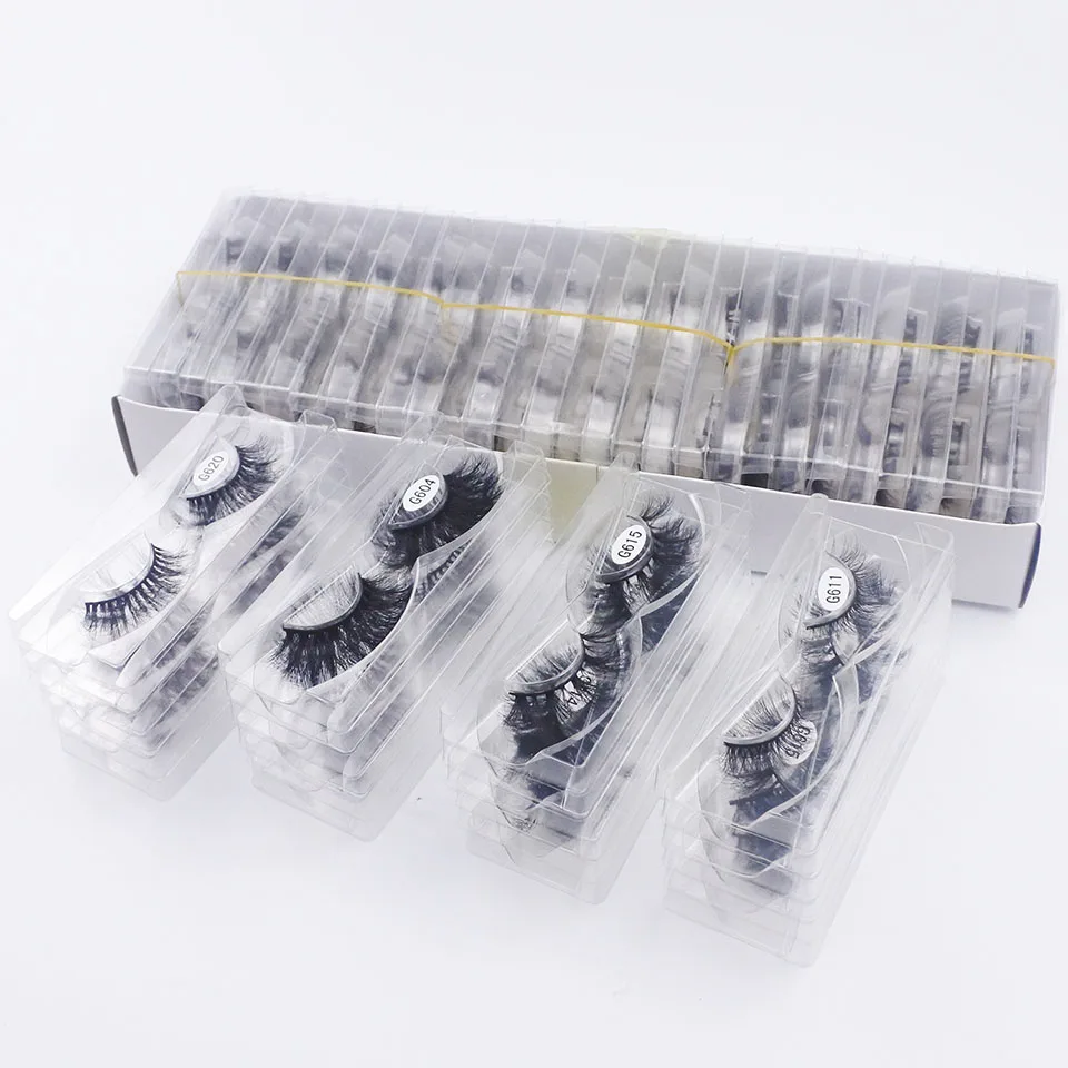 

Natural Fluffy Mink Lashes With Clear Tray Eyelashes 10mm-20mm Wholesale