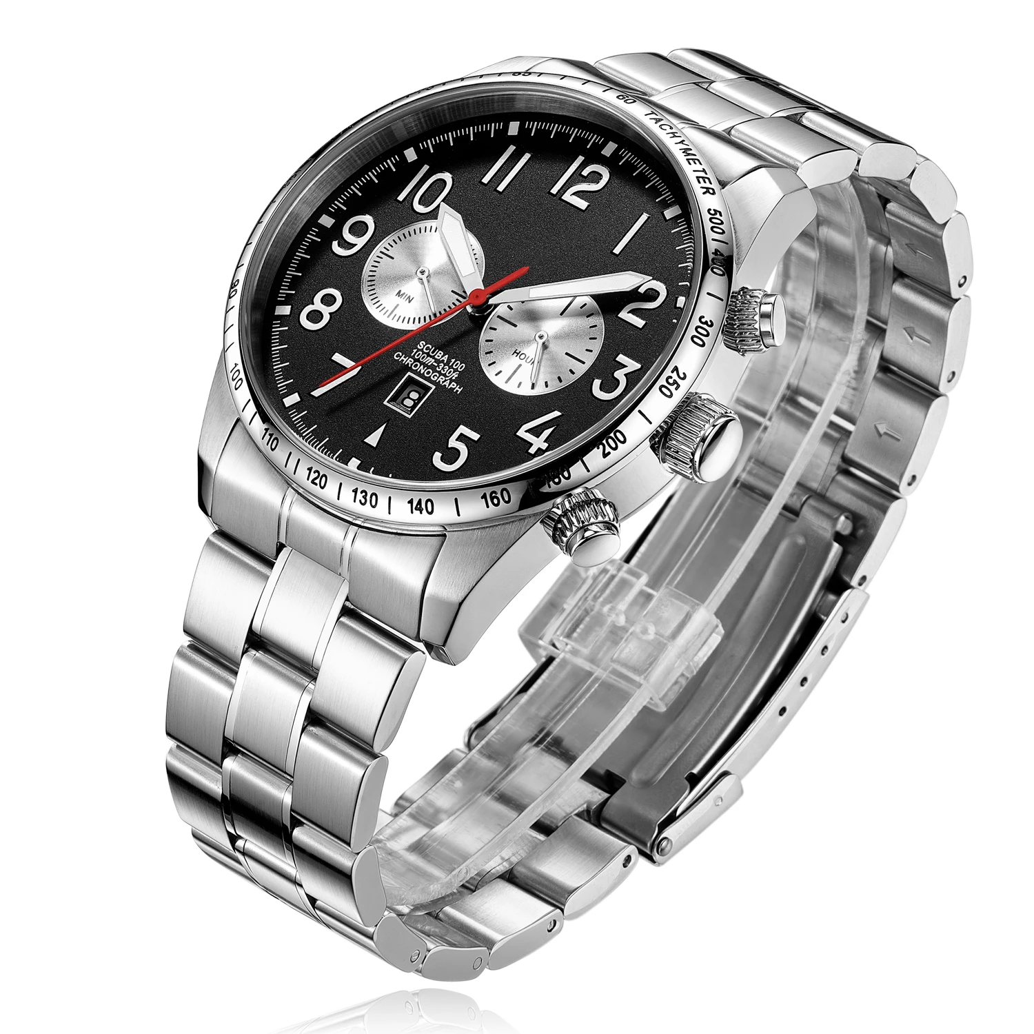 

Custom Logo Reloj De Hombre Black Dial Watches Men Wrist China Supplier Luxury Water Resistant Stainless Steel Bracelet Watch, Customized colors