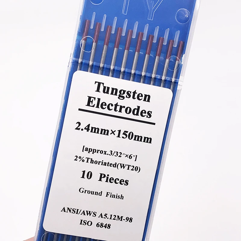 mm 10pcs WT20 2% Thoriated Tungsten Electrodes for TIG Welding 150* 1.0-4.0 