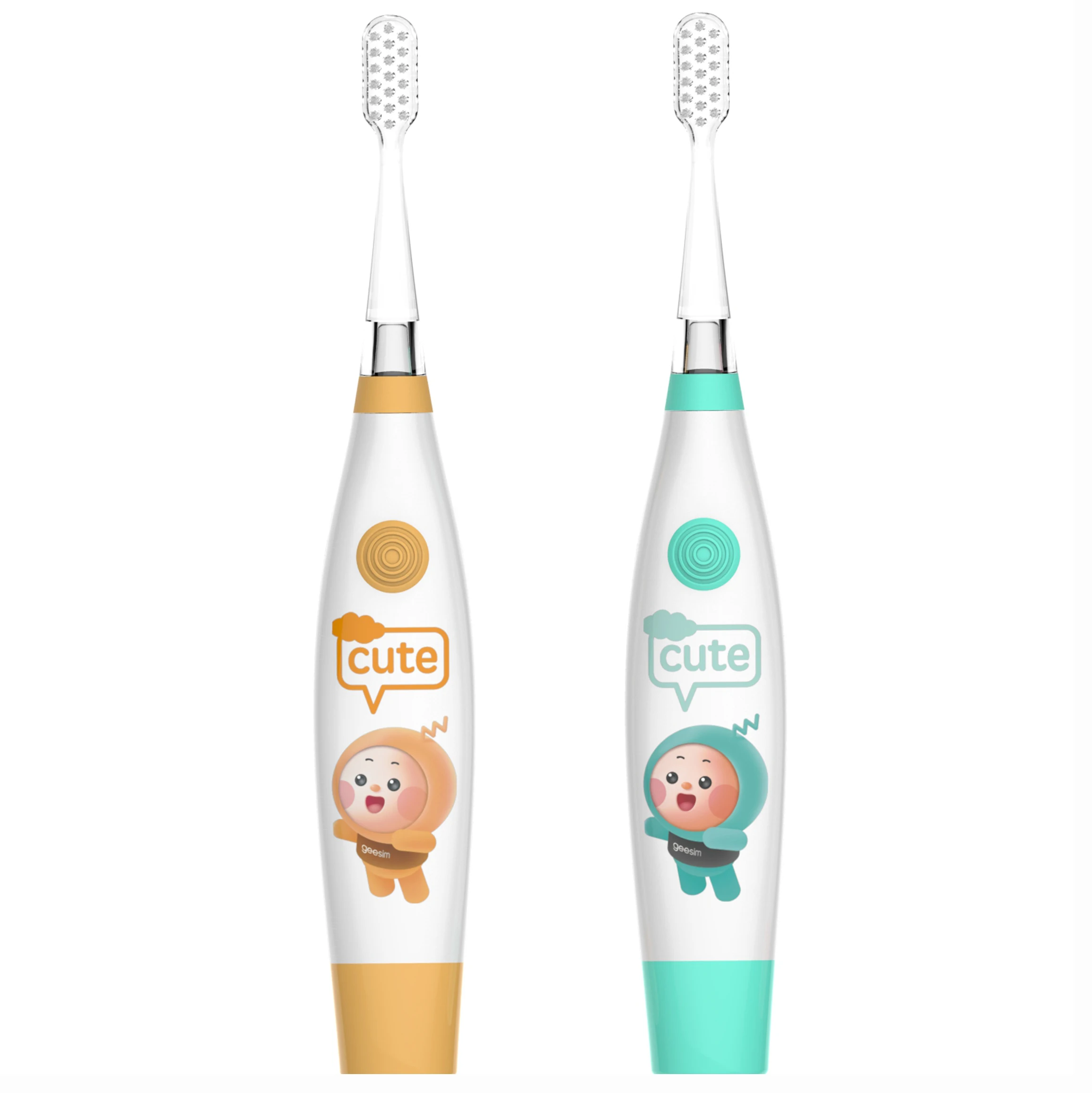 

LULA Beauty 2022 Private Label Battery Operated Toothbrush For Kids with Color LED Light Children Sonic Electric Toothbrush, Red blue green orange