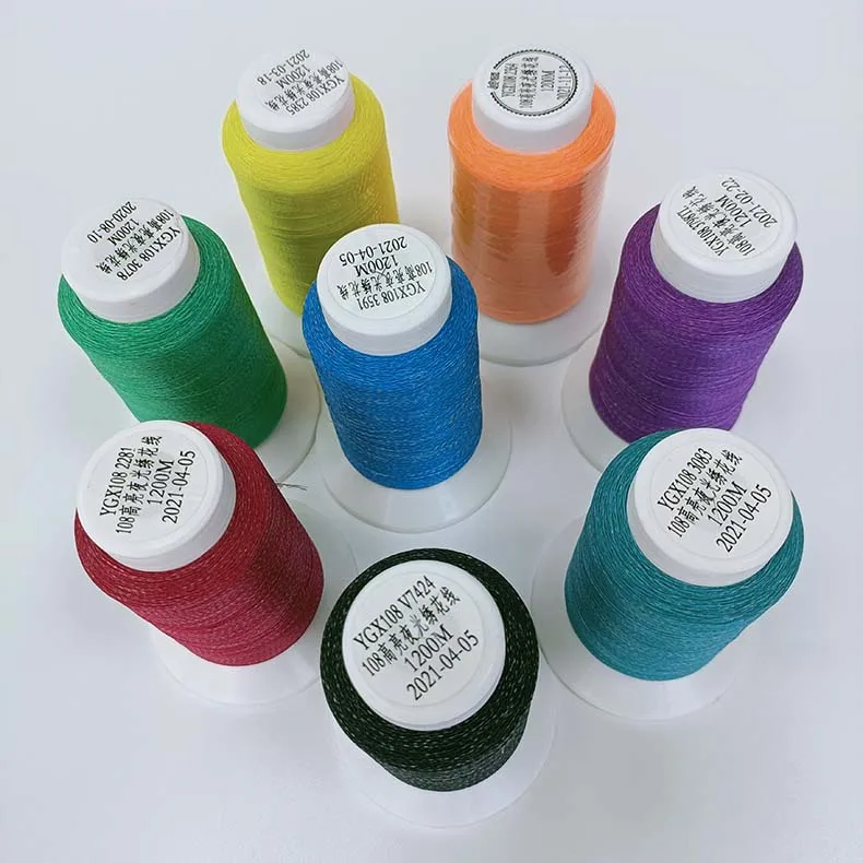 Factory wholesale fluorescent sewing thread luminous embroidery yarn for embroidery lace ribbon